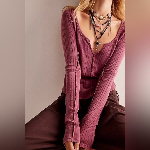 We The Free Tops - We The Free Dusty Rose Knit Top